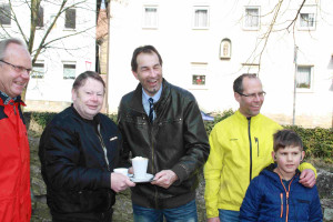 Joachim Eck und Mitradler in Goßmannsdorf